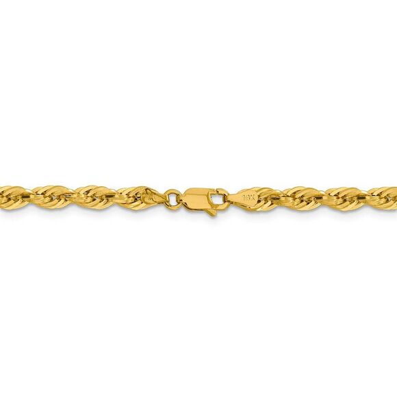 4.25mm 14k Yellow Gold Hollow Rope Chain Necklace, 26 Inch